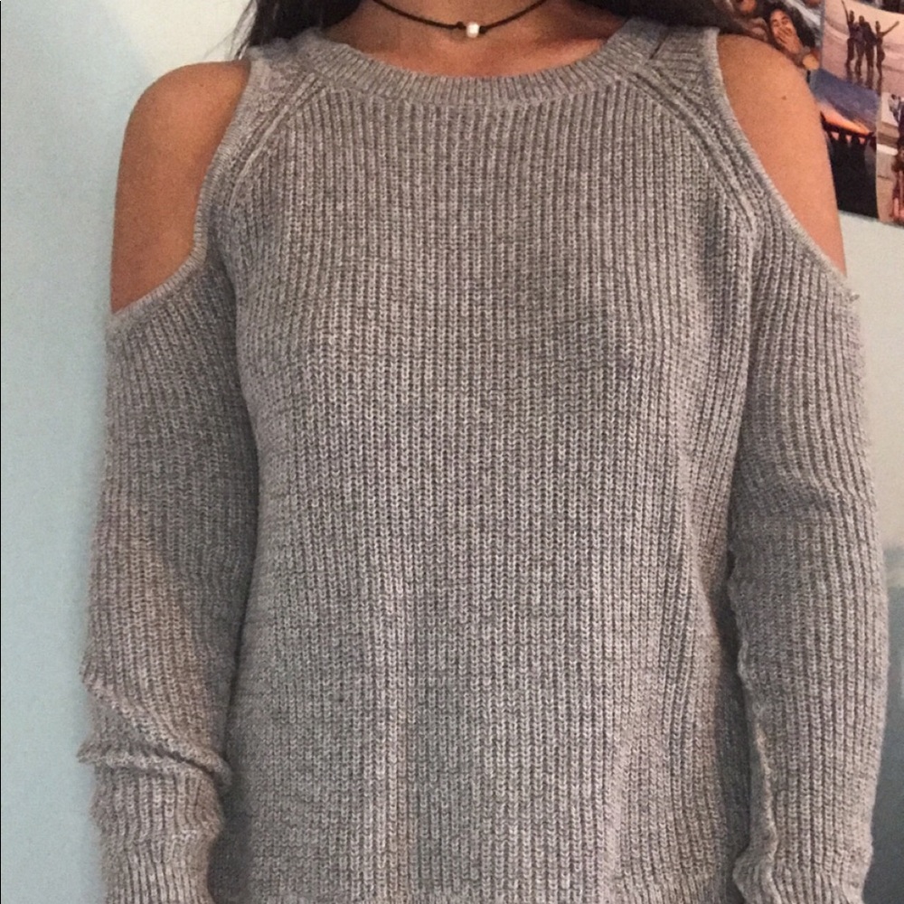 Cold shoulder sweater